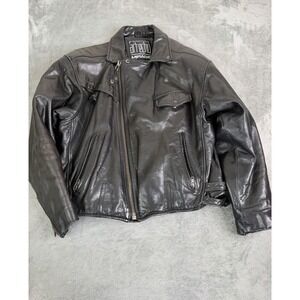 Vintage Mirage Biker Leather Jacket Men's Size Large Black